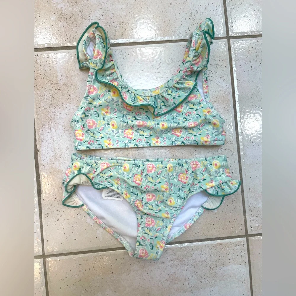 Ralph Lauren Mint Floral Kids Bikini
